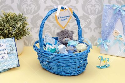 Подарок на крещение, подарок для новорожденного зайчик и игрушка-комфортер HeyBaby